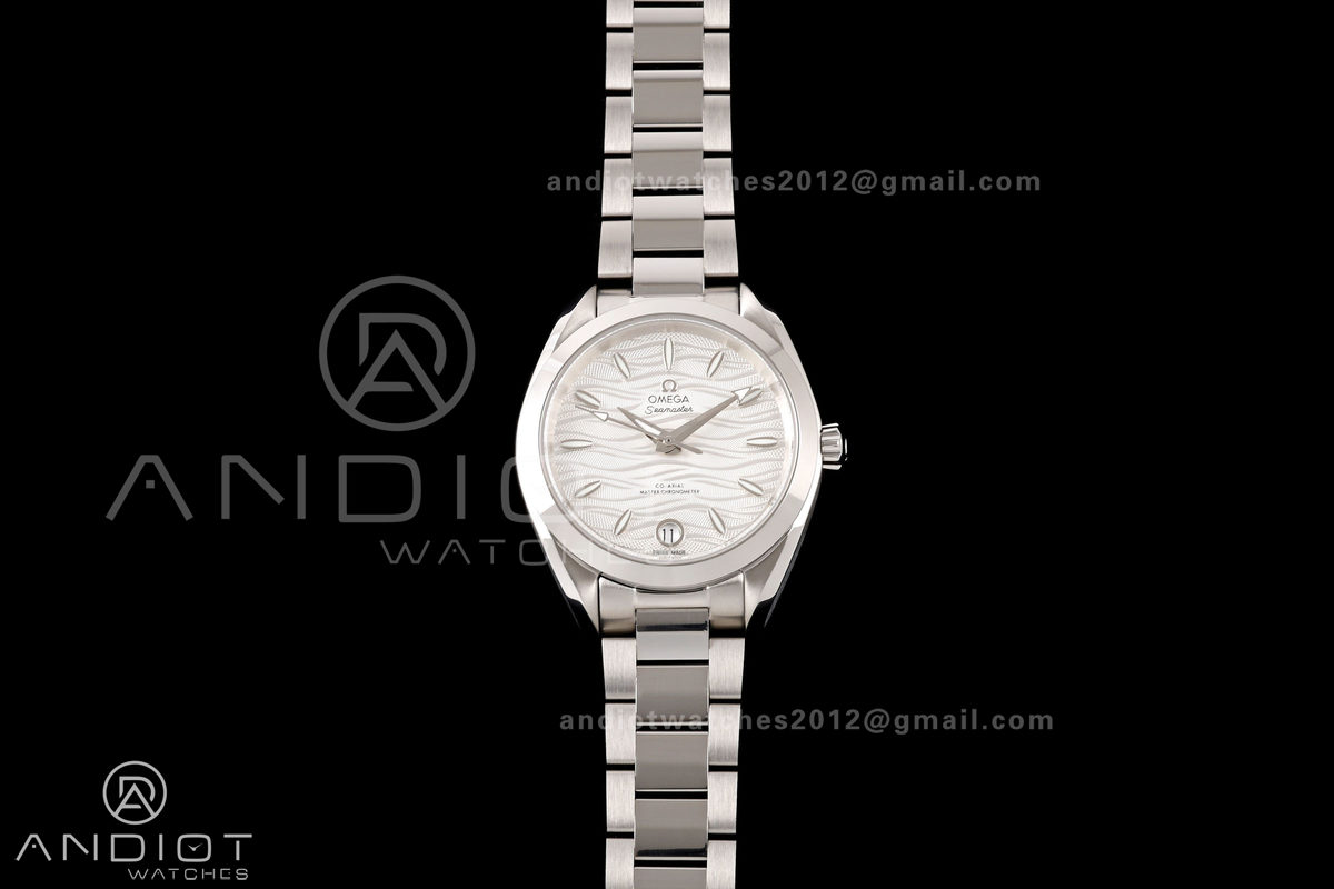 Aqua Terra Shades 34mm SS VRSF Best Edition White Textured Dial on SS Bracelet A8800
